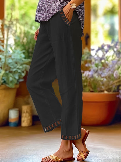 Wren – Relaxed Cropped Pants with Contrast Details