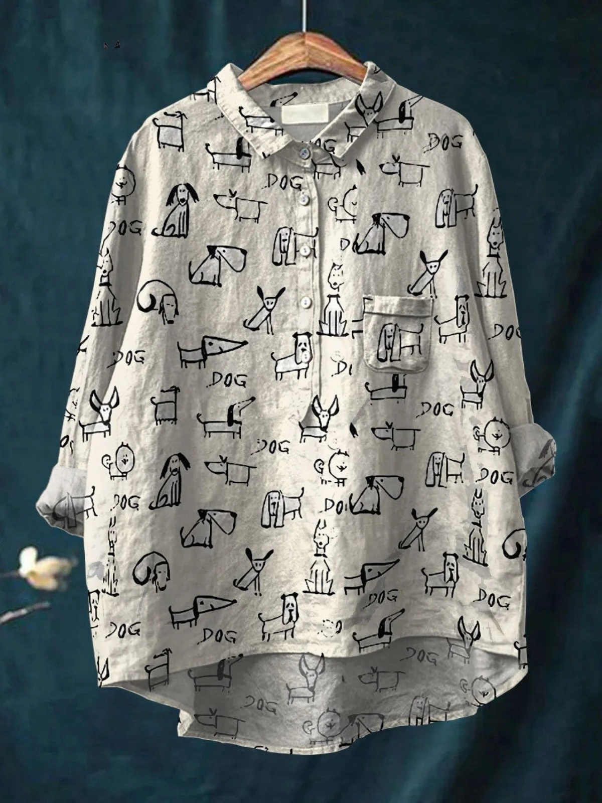 Fe | Beautiful Casual Shirt with Dog Print for Women