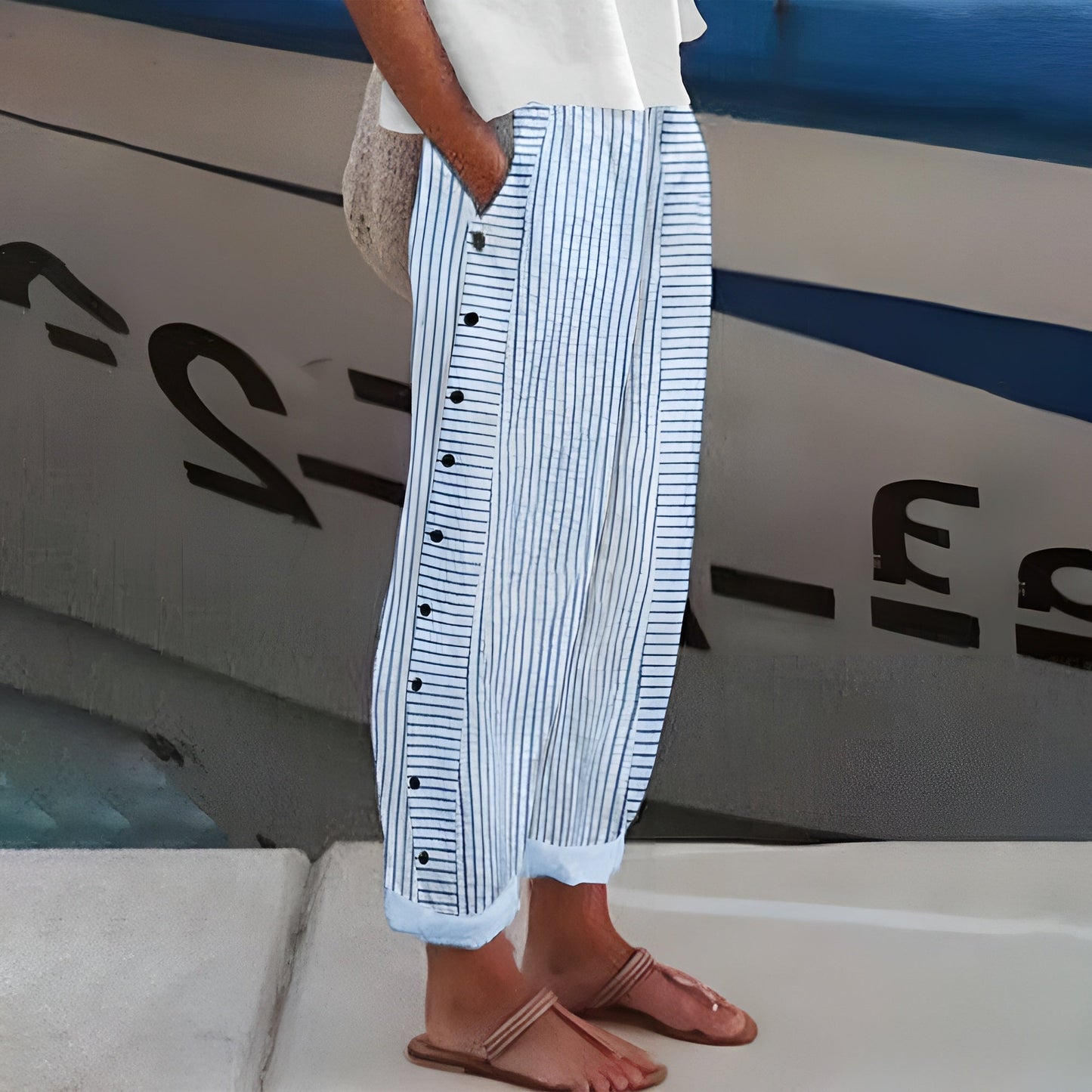 Dagny | Elegant Summer Striped Pants