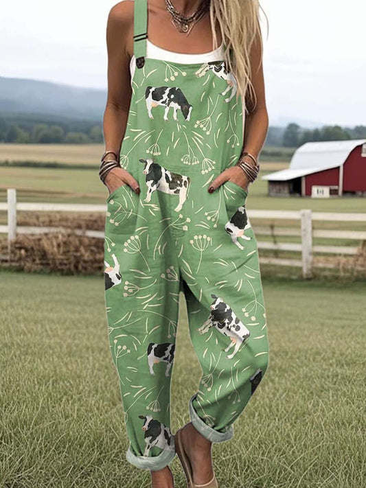 Lauren | Rural Cows Printed Jumpsuit