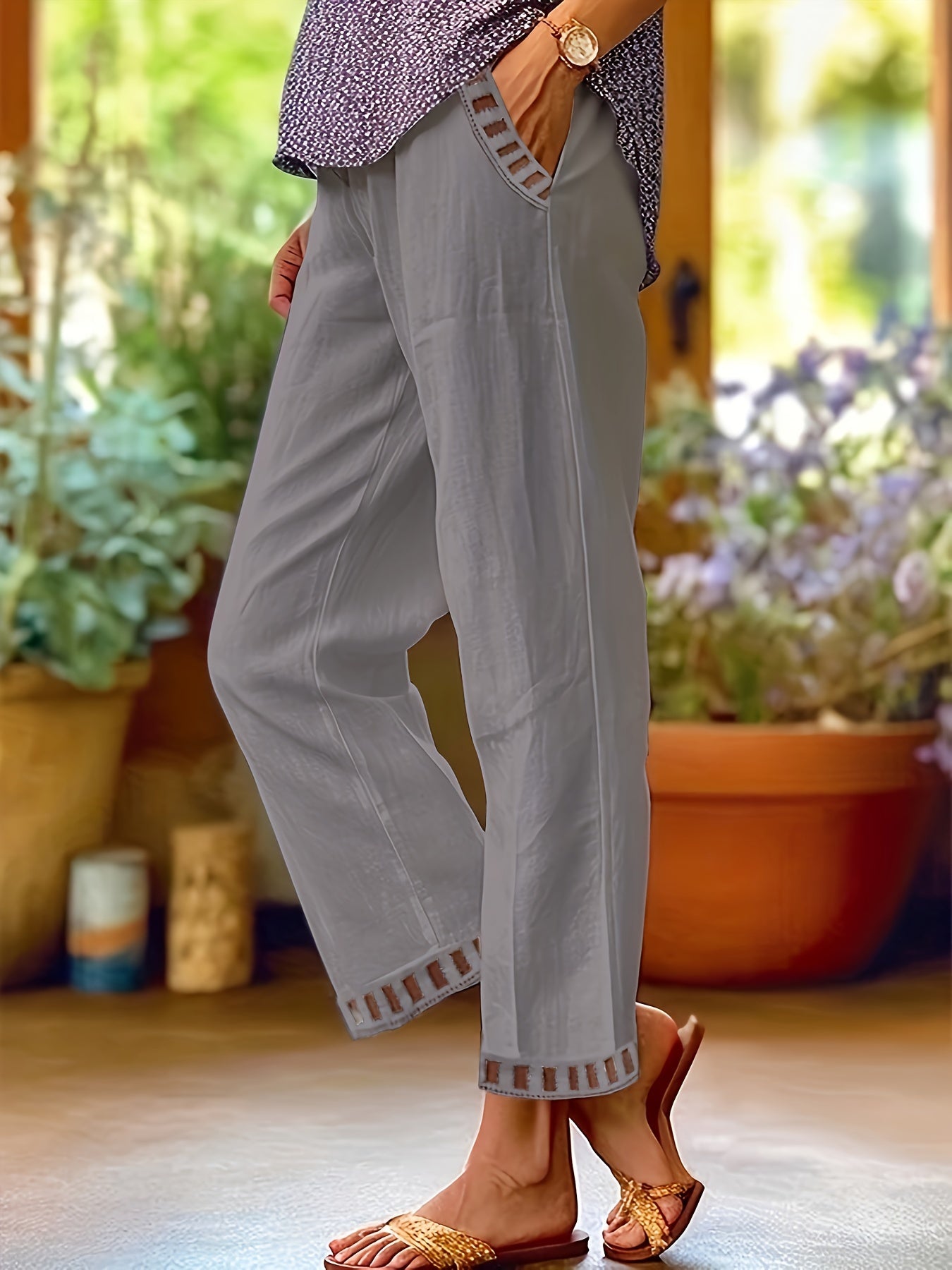 Wren – Relaxed Cropped Pants with Contrast Details