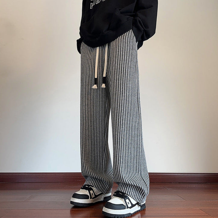 XAVIERA – MODERN STRIPED FLEECE PANTS