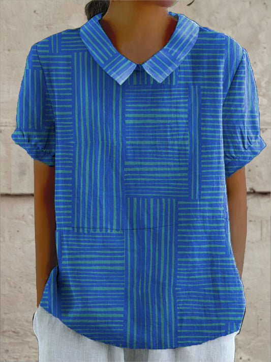 Maya | Striped Geometric Shirt