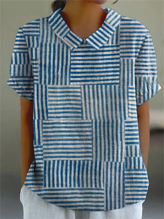 Amelia | Striped Patchwork Shirt