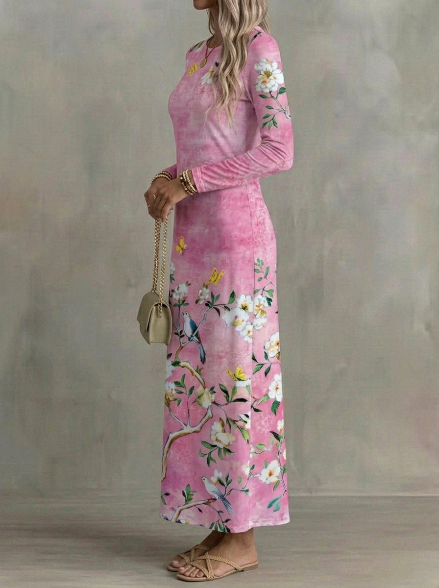 Célestine · Long Sleeve Floral Maxi Dress